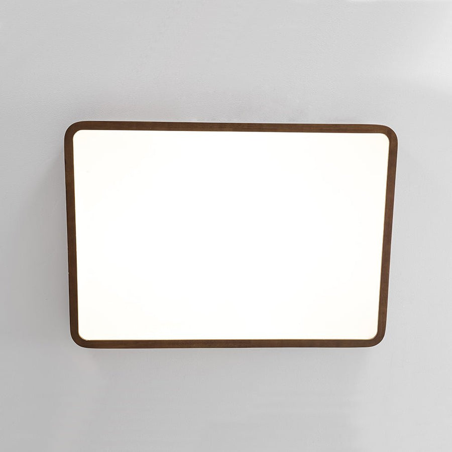 Farmhouze Light - Rustic Walnut Wood Dimmable LED Rectangle Ceiling Light - Ceiling Light - 23.6 In - 