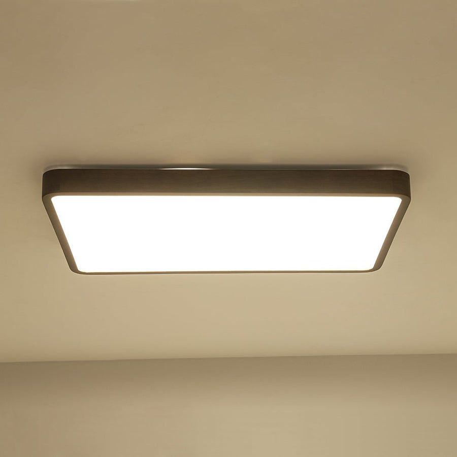 Farmhouze Light - Rustic Walnut Wood Dimmable LED Rectangle Ceiling Light - Ceiling Light - 23.6 In - 