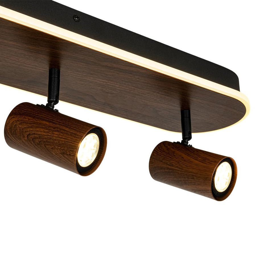 Rustic Wood Spotlight Dimmable LED Linear Semi Flush | Farmhouze Light