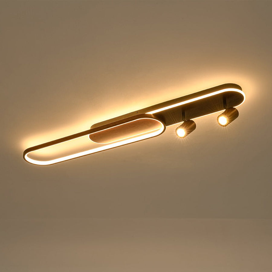 Rustic Wood Spotlight Dimmable LED Linear Semi Flush | Farmhouze Light
