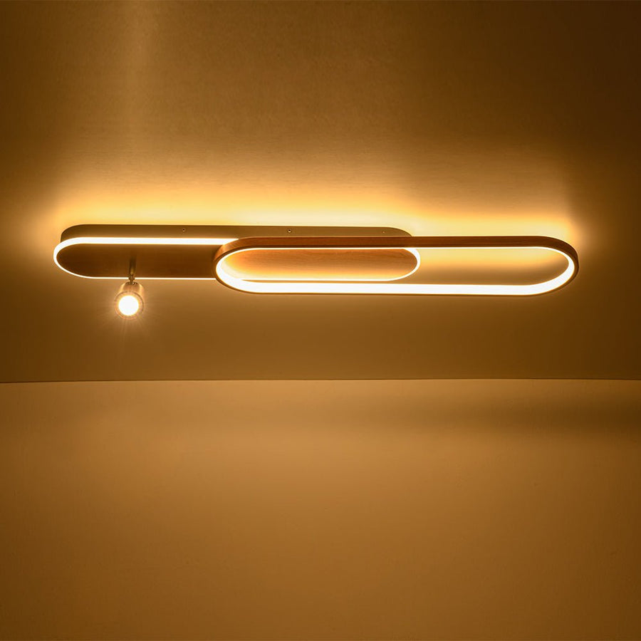 Rustic Wood Spotlight Dimmable LED Linear Semi Flush | Farmhouze Light