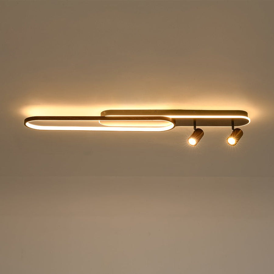 Rustic Wood Spotlight Dimmable LED Linear Semi Flush | Farmhouze Light