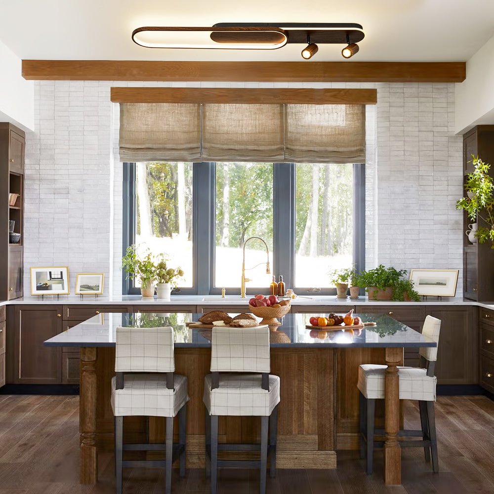 Rustic Wood Spotlight Dimmable LED Linear Semi Flush | Farmhouze Light