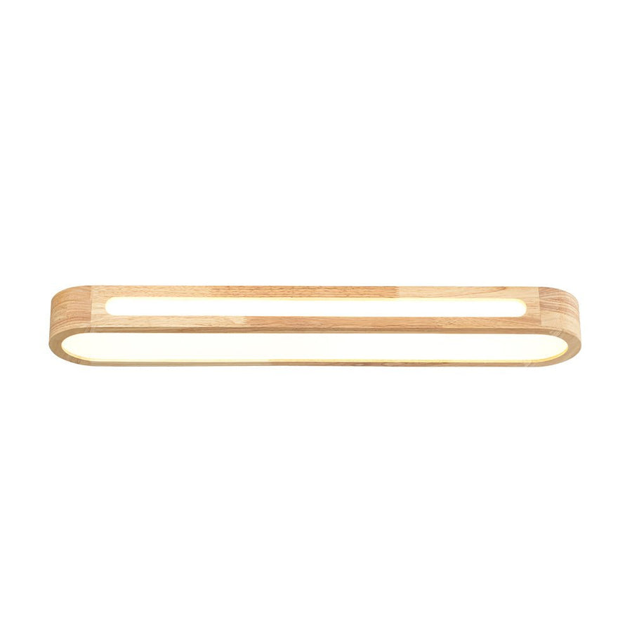 Farmhouze Light - Rustic Wooden Dimmable LED Long Oval Ceiling Light - Ceiling Light - 3000K Warm White - 