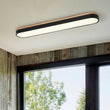 Load image into Gallery viewer, Farmhouze Light - Rustic Wooden LED Long Oval Semi Flush Ceiling Light - Ceiling Light - Black - 
