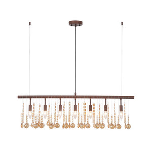 Farmhouze Light - Rusty Glam Amber Crystal Linear Island Chandelier - Chandelier - 7 Bulbs - 