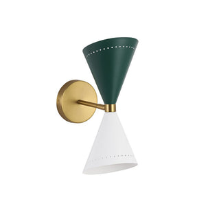 Farmhouze Light - Scandinavian 2 - Light Double Cone Vanity Wall Light - Wall Sconce - Brown Glass + Oil - Rubbed Bronze Finish - 