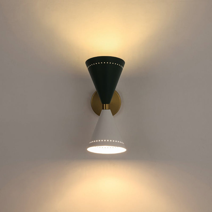Farmhouze Light - Scandinavian 2 - Light Double Cone Vanity Wall Light - Wall Sconce - Brown Glass + Oil - Rubbed Bronze Finish - 