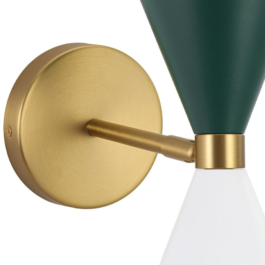 Farmhouze Light - Scandinavian 2 - Light Double Cone Vanity Wall Light - Wall Sconce - Brown Glass + Oil - Rubbed Bronze Finish - 