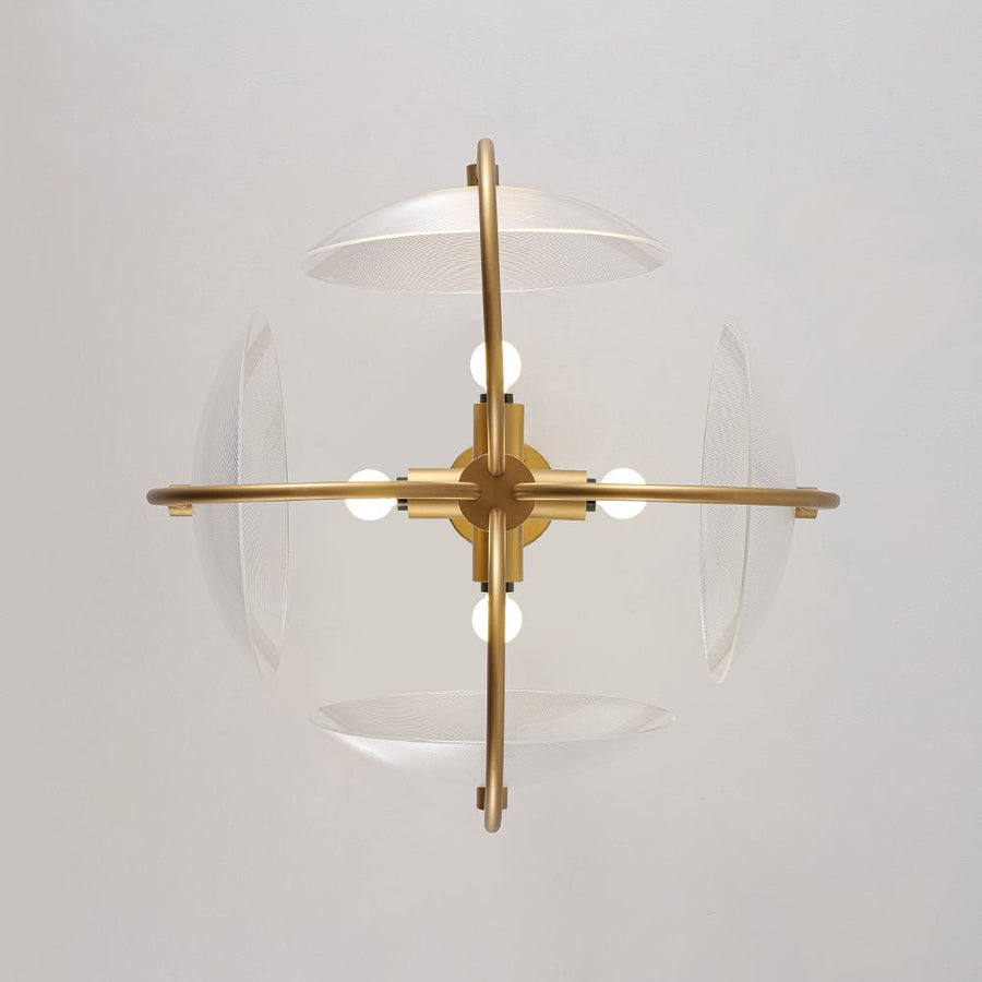 Farmhouze Light - Scandinavian 4 - Light Milky Glass Saucer Sputnik Chandelier - Chandelier - Ribbed Glass - 