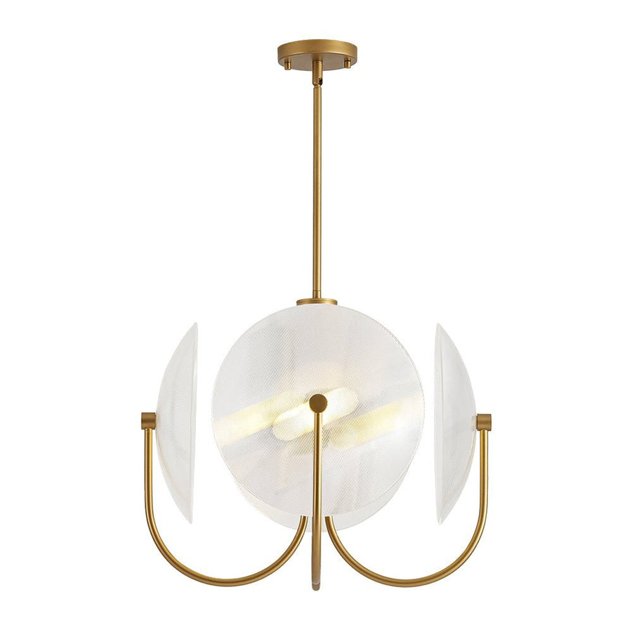 Farmhouze Light - Scandinavian 4 - Light Milky Glass Saucer Sputnik Chandelier - Chandelier - Ribbed Glass - 