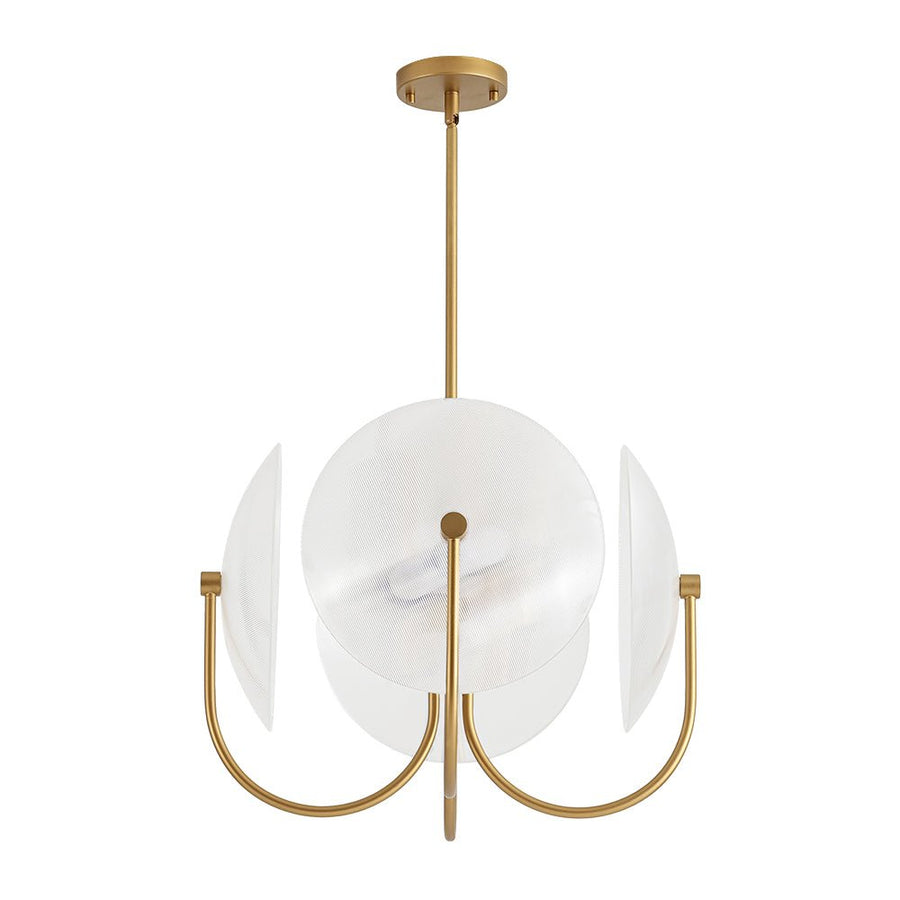 Farmhouze Light - Scandinavian 4 - Light Milky Glass Saucer Sputnik Chandelier - Chandelier - White Glass - 