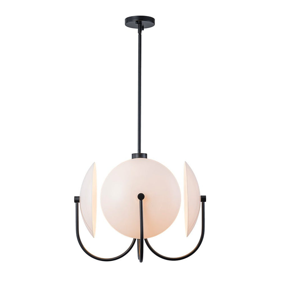 Farmhouze Light - Scandinavian 4 - Light Milky Glass Saucer Sputnik Chandelier - Chandelier - White Glass - 