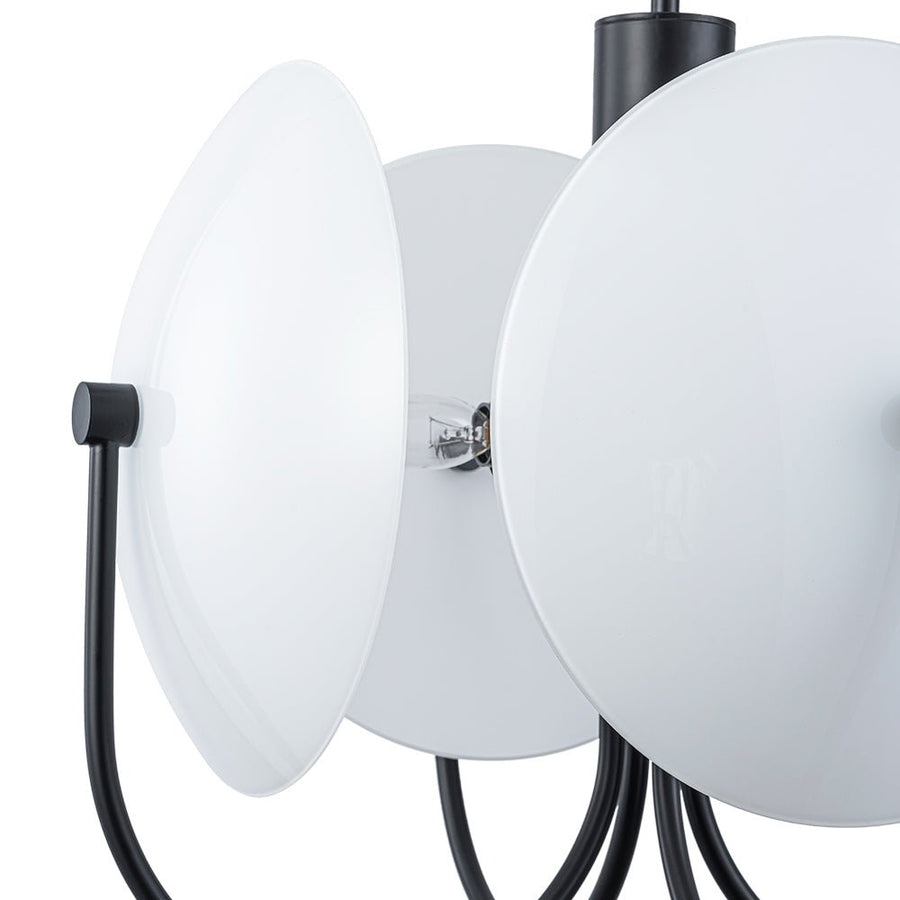 Farmhouze Light - Scandinavian 4 - Light Milky Glass Saucer Sputnik Chandelier - Chandelier - White Glass - 