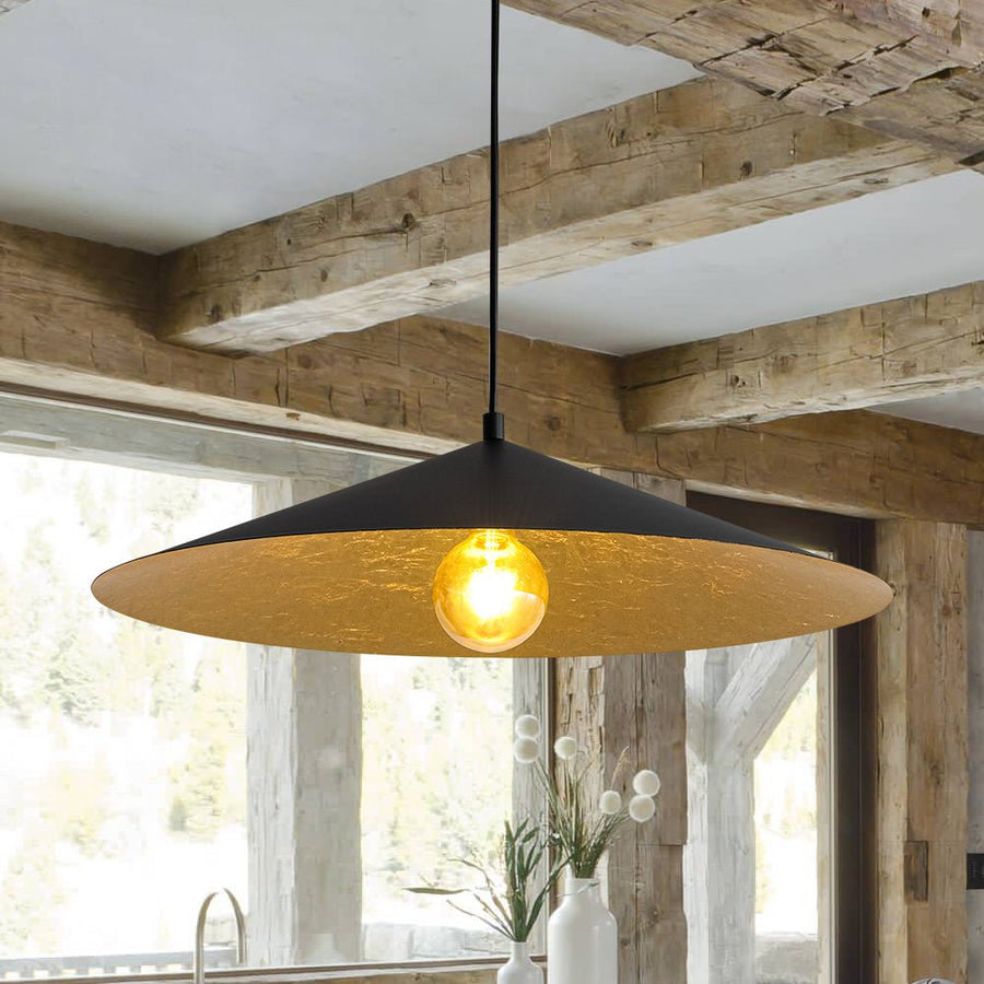 Farmhouze Light - Scandinavian Oversized Iron Shallow Dome Pendant Light - Chandelier - L - 31.5 in - 
