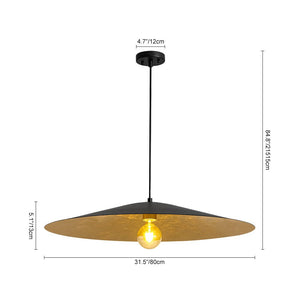 Farmhouze Light - Scandinavian Oversized Iron Shallow Dome Pendant Light - Chandelier - L - 31.5 in - 