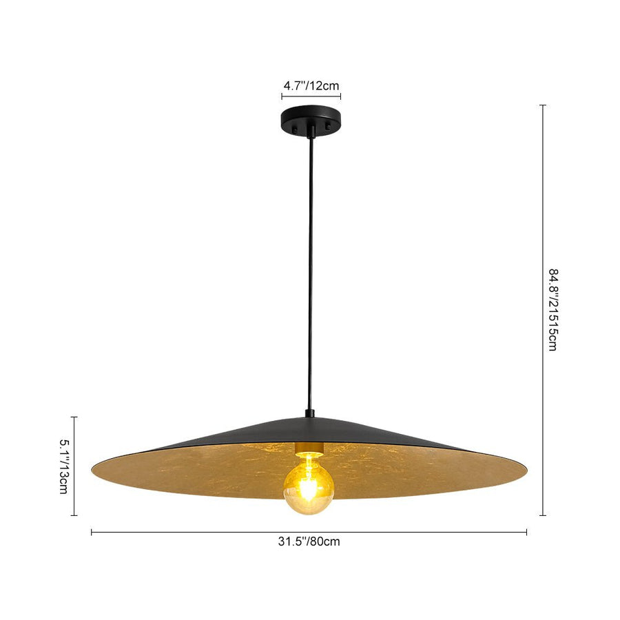 Farmhouze Light - Scandinavian Oversized Iron Shallow Dome Pendant Light - Chandelier - L - 31.5 in - 