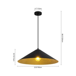 Farmhouze Light - Scandinavian Oversized Iron Shallow Dome Pendant Light - Chandelier - S - 23.6 in - 