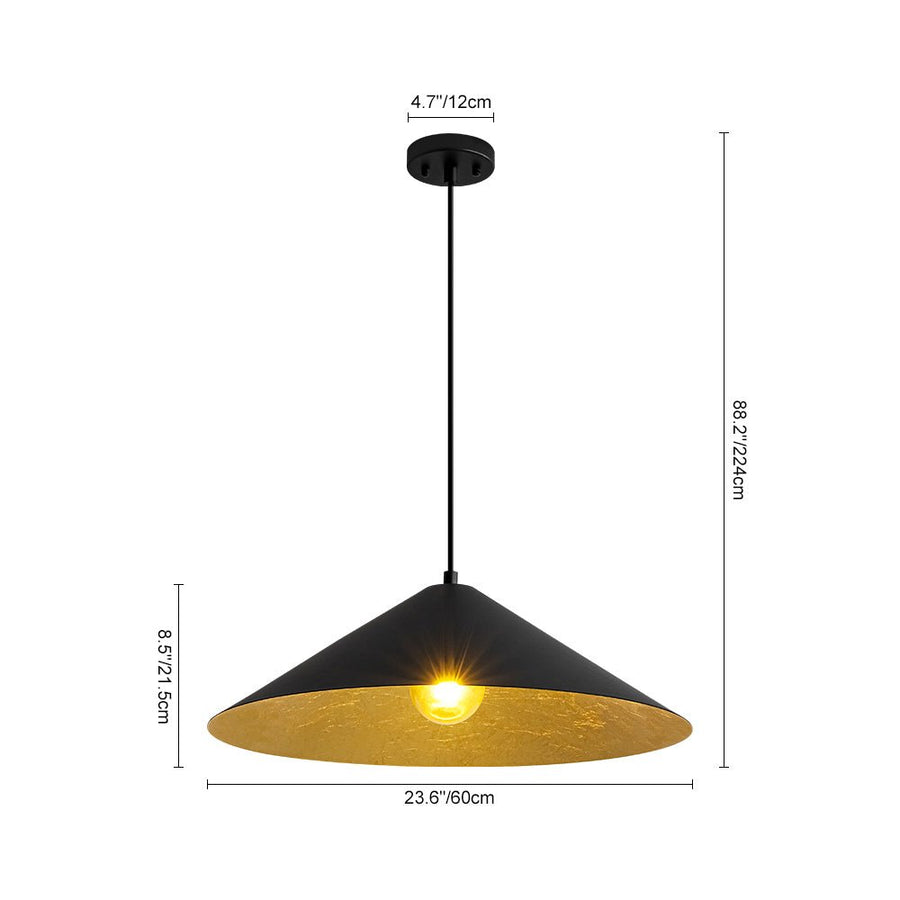 Farmhouze Light - Scandinavian Oversized Iron Shallow Dome Pendant Light - Chandelier - S - 23.6 in - 