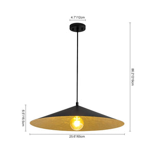 Farmhouze Light - Scandinavian Oversized Iron Shallow Dome Pendant Light - Chandelier - S - 23.6 in - 
