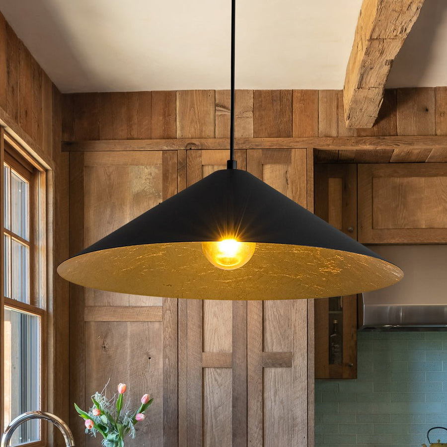 Farmhouze Light - Scandinavian Oversized Iron Shallow Dome Pendant Light - Chandelier - S - 23.6 in - 