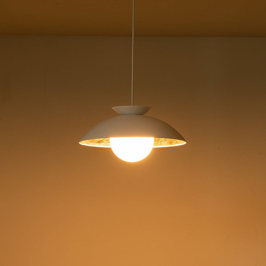 Farmhouze Light-Scandinavian Single Metal Dome Kitchen Pendant-Pendant-White-