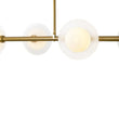 Load image into Gallery viewer, Farmhouze Light-Sculptural Brass Layered Frosted Glass Linear Island Pendant-Chandelier-Brass-
