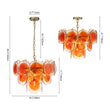 Load image into Gallery viewer, Farmhouze Light-Sculptural Retro Tangerine Glass Disc Tiered Round Chandelier-Chandelier-Brass-

