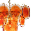 Load image into Gallery viewer, Farmhouze Light-Sculptural Retro Tangerine Glass Disc Tiered Round Chandelier-Chandelier-Brass-
