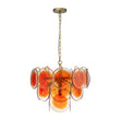 Load image into Gallery viewer, Farmhouze Light-Sculptural Retro Tangerine Glass Disc Tiered Round Chandelier-Chandelier-Brass-
