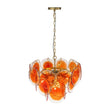 Load image into Gallery viewer, Farmhouze Light-Sculptural Retro Tangerine Glass Disc Tiered Round Chandelier-Chandelier-Brass-
