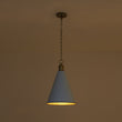 Load image into Gallery viewer, Farmhouze Light - Shaker Style Aged Brass Single Soft Blue Cone Pendant Light - Pendant - Blue + Brass - 
