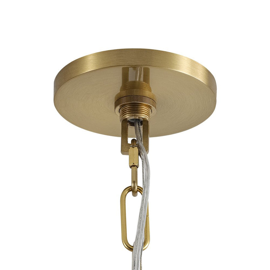 Farmhouze Light - Shaker Style Aged Brass Single Soft Blue Cone Pendant Light - Pendant - Blue + Brass - 