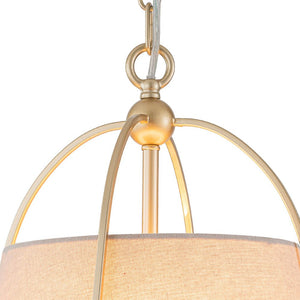 Farmhouze Light - Spanish Farmhouse 1 - Light Drum Beige Linen Lantern Pendant - Chandelier - 14.6 in - 