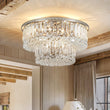 Load image into Gallery viewer, Farmhouze Light - Sparkle Round Tiered Tassel Crystal Semi Flush Mount - Chandelier - 15.7 in - 
