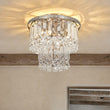 Load image into Gallery viewer, Farmhouze Light - Sparkle Round Tiered Tassel Crystal Semi Flush Mount - Chandelier - 9.8 in - 
