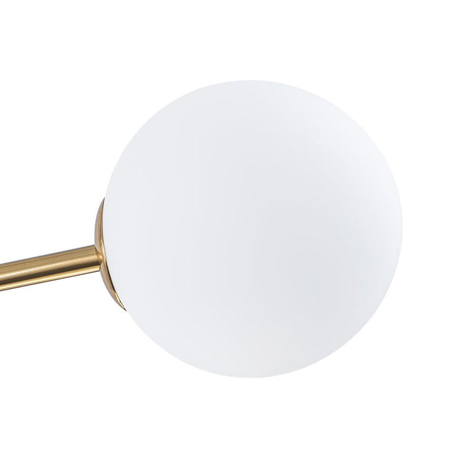 Farmhouze Light - Statement 12 - Light Frosted Glass Globe Sputnik Sunburst Chandelier - Chandelier - Brass - 