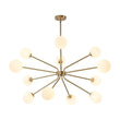 Load image into Gallery viewer, Farmhouze Light - Statement 12 - Light Frosted Glass Globe Sputnik Sunburst Chandelier - Chandelier - Brass - 
