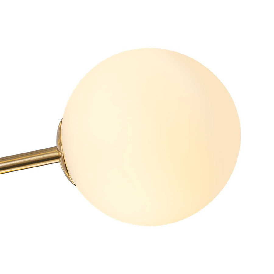 Farmhouze Light - Statement 12 - Light Frosted Glass Globe Sputnik Sunburst Chandelier - Chandelier - Brass - 
