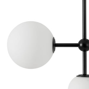 Farmhouze Light - Statement Celestial Milky Glass Globe Tiered Sputnik Chandelier - Ceiling Light - Black - 