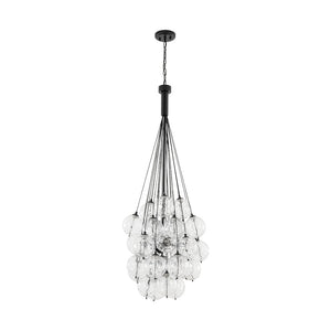 Farmhouze Light - Statement Cluster Bubble Hammered Glass Globe Chandelier - Chandelier - 5 Bulbs - 