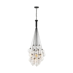 Farmhouze Light - Statement Cluster Bubble Hammered Glass Globe Chandelier - Chandelier - 5 Bulbs - 