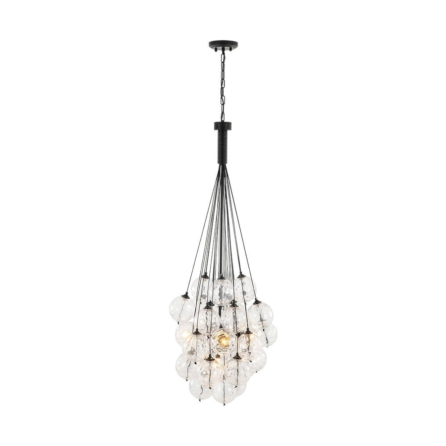 Farmhouze Light - Statement Cluster Bubble Hammered Glass Globe Chandelier - Chandelier - 5 Bulbs - 