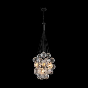 Farmhouze Light - Statement Cluster Bubble Hammered Glass Globe Chandelier - Chandelier - 5 Bulbs - 