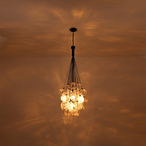 Farmhouze Light - Statement Cluster Bubble Hammered Glass Globe Chandelier - Chandelier - 5 Bulbs - 