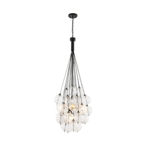 Farmhouze Light - Statement Cluster Bubble Hammered Glass Globe Chandelier - Chandelier - 5 Bulbs - 