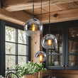 Load image into Gallery viewer, Farmhouze Light - Stylish 3 - Light Gradient Glass Globe Pendant Light - Chandelier - Chrome Tone - 
