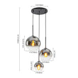 Load image into Gallery viewer, Farmhouze Light - Stylish 3 - Light Gradient Glass Globe Pendant Light - Chandelier - Gold Tone - 
