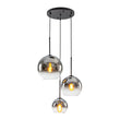 Load image into Gallery viewer, Farmhouze Light - Stylish 3 - Light Gradient Glass Globe Pendant Light - Chandelier - Gold Tone - 
