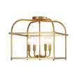 Load image into Gallery viewer, Farmhouze Light - Traditional Candle Style Box Lantern Semi Flush Light - Ceiling Light - Brass - 
